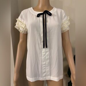 Tommy Hilfiger White Blouse with Black Tie